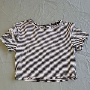 PacSun Black & White Striped Short Sleeve Tee